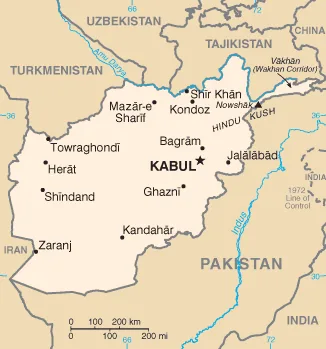 Reference map of Afghanistan (CIA World Factbook)