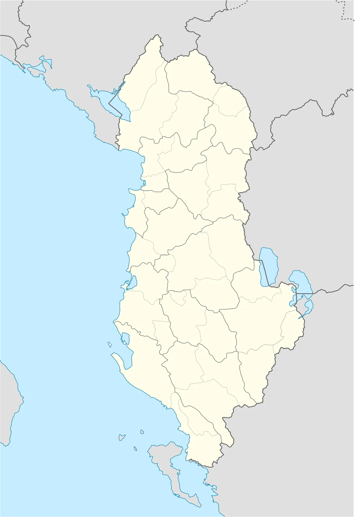 Location map of Albania