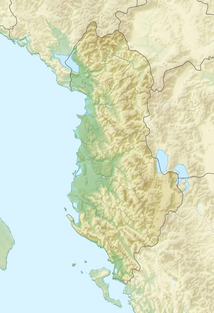 Relief map of Albania — physical geography