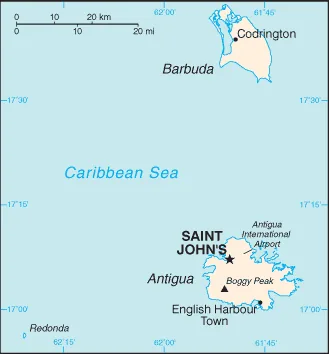 Reference map of Antigua and Barbuda (CIA World Factbook)