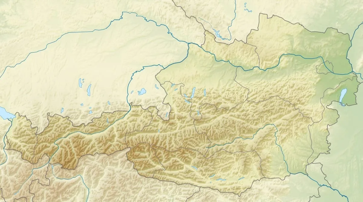 Relief map of Austria — physical geography