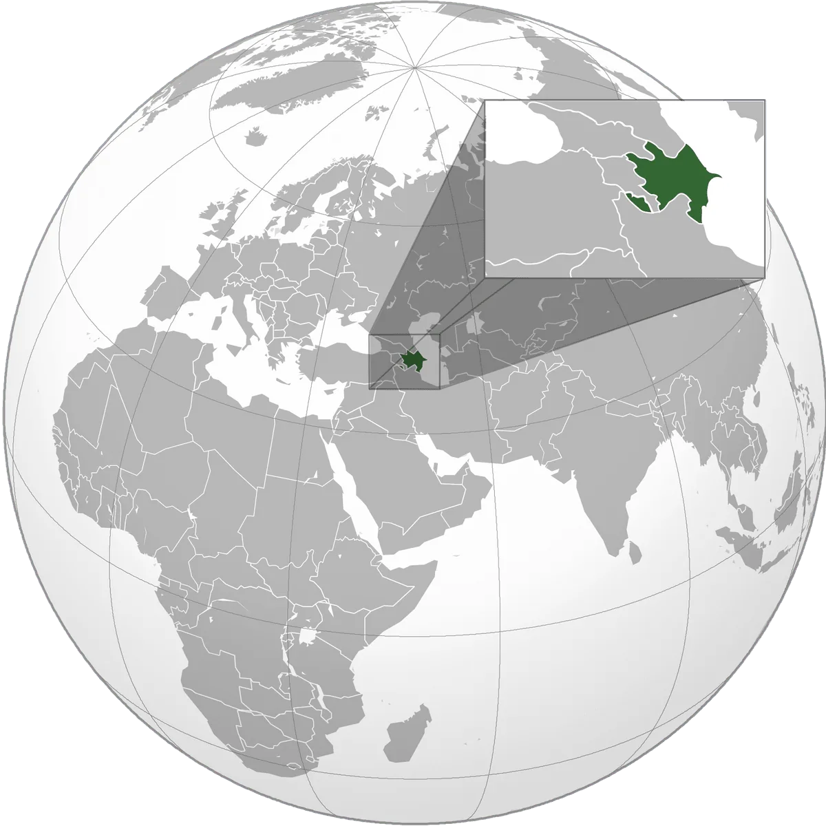Azerbaijan on the globe