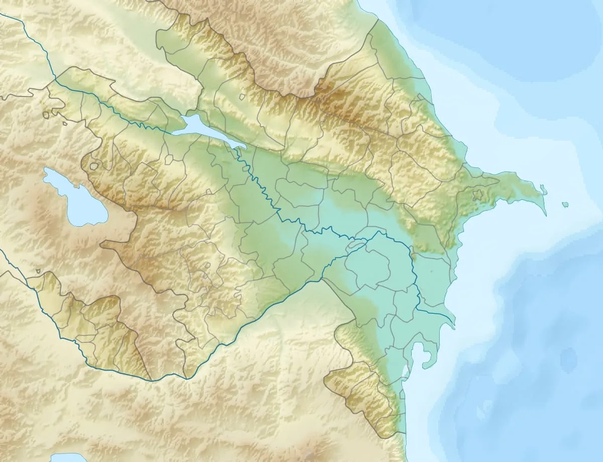 Relief map of Azerbaijan — physical geography