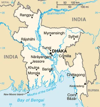 Reference map of Bangladesh (CIA World Factbook)
