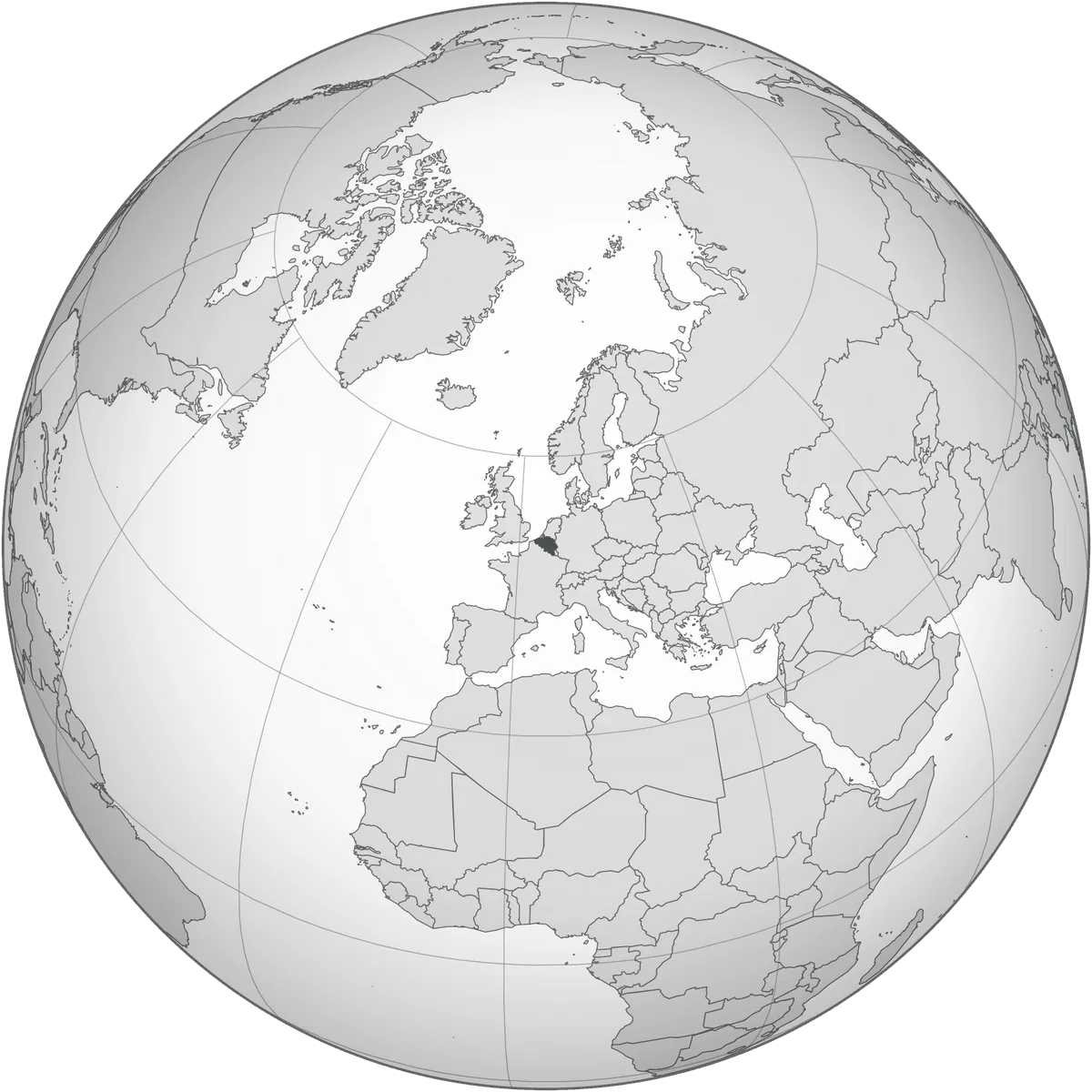 Belgium on the globe
