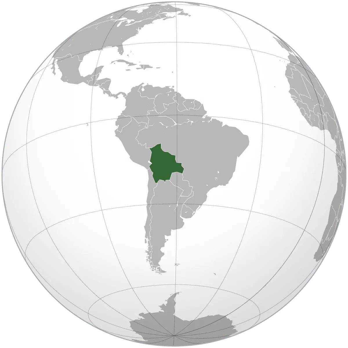 Bolivia on the globe