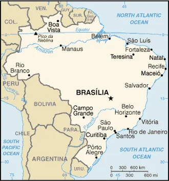 Reference map of Brazil (CIA World Factbook)