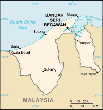 Reference map of Brunei (CIA World Factbook)