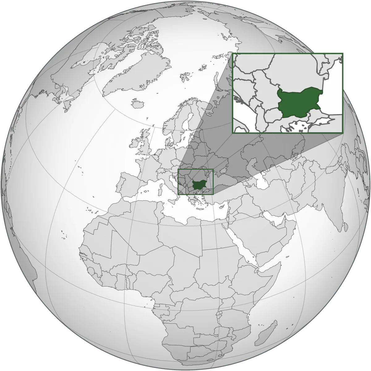 Bulgaria on the globe