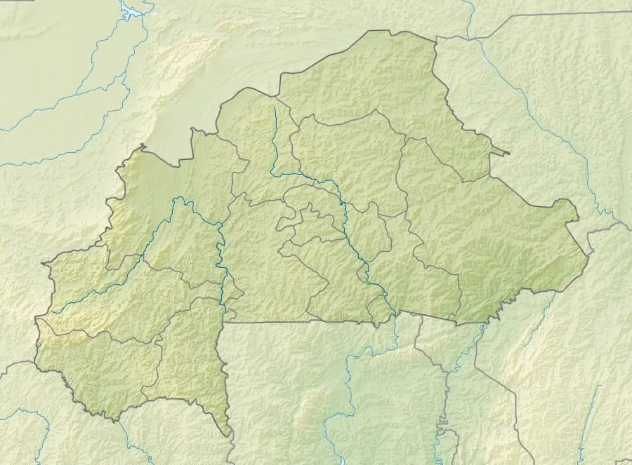 Relief map of Burkina Faso — physical geography