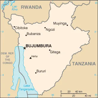 Reference map of Burundi (CIA World Factbook)