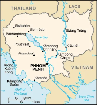 Reference map of Cambodia (CIA World Factbook)