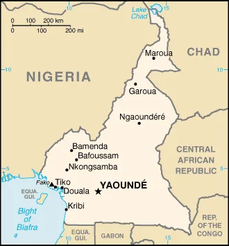 Reference map of Cameroon (CIA World Factbook)