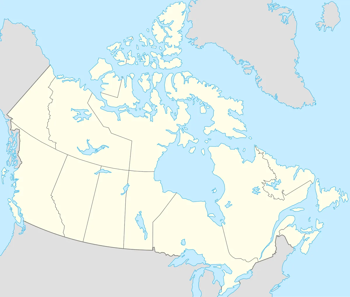 Location map of Canada