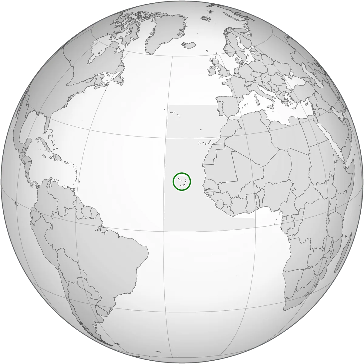 Cape Verde on the globe