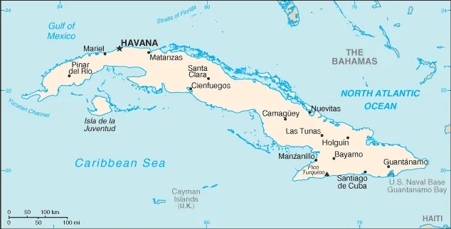 Reference map of Cuba (CIA World Factbook)