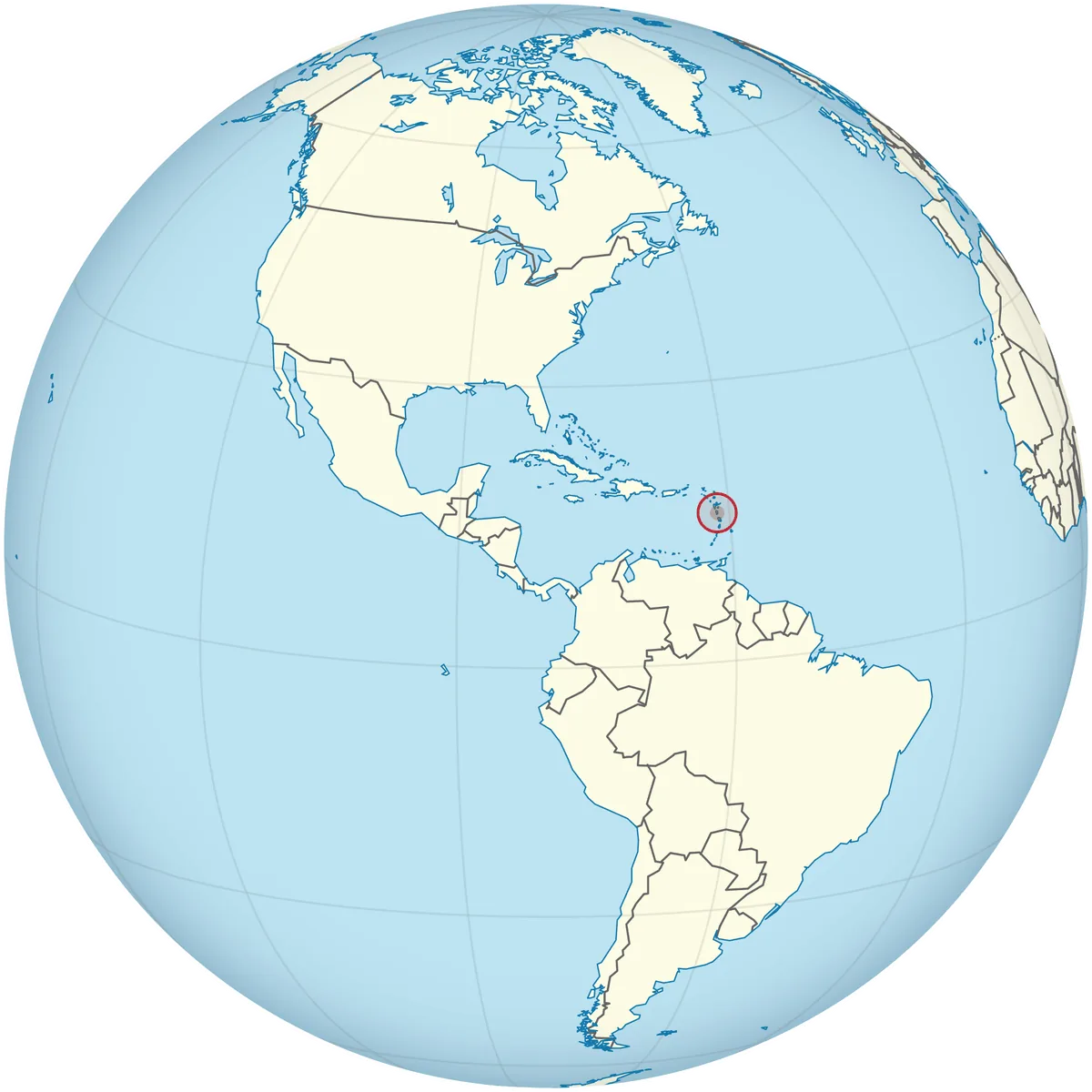 Dominica on the globe