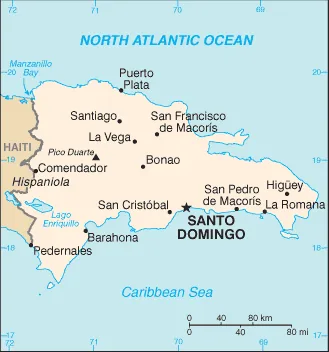Reference map of the Dominican Republic (CIA World Factbook)