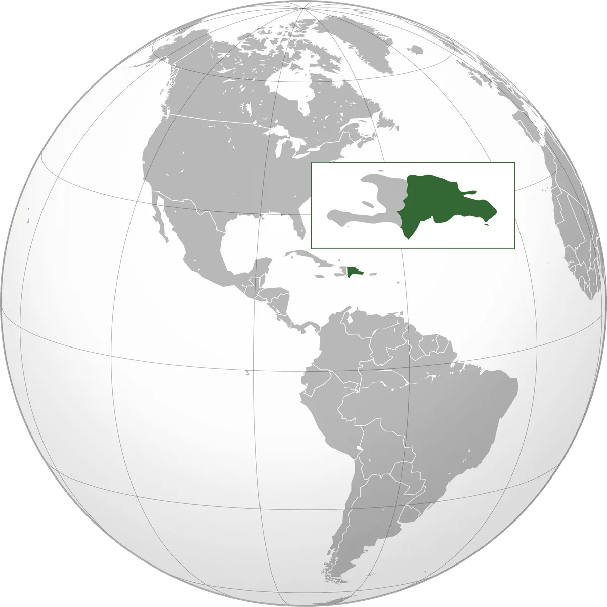 the Dominican Republic on the globe