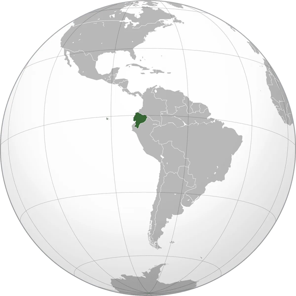 Ecuador on the globe