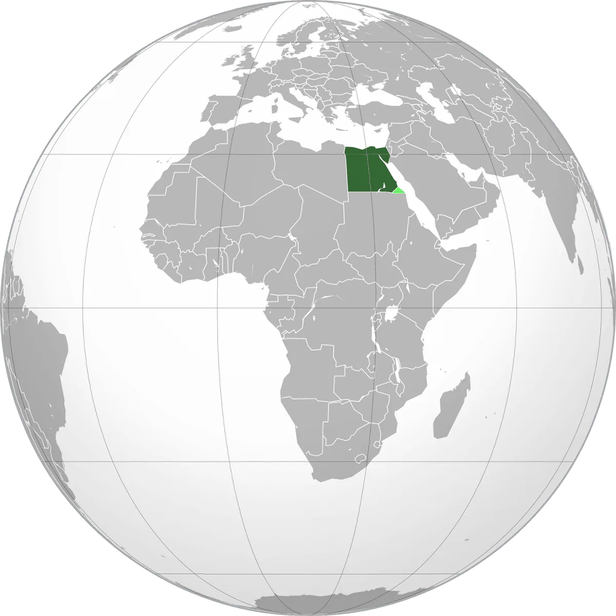 Egypt on the globe