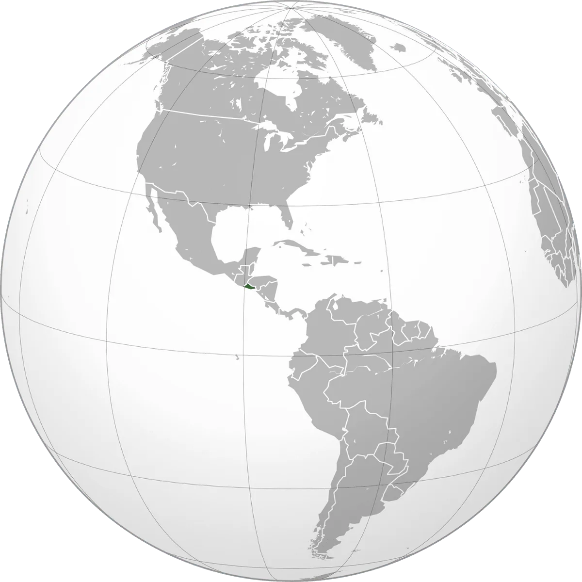 El Salvador on the globe