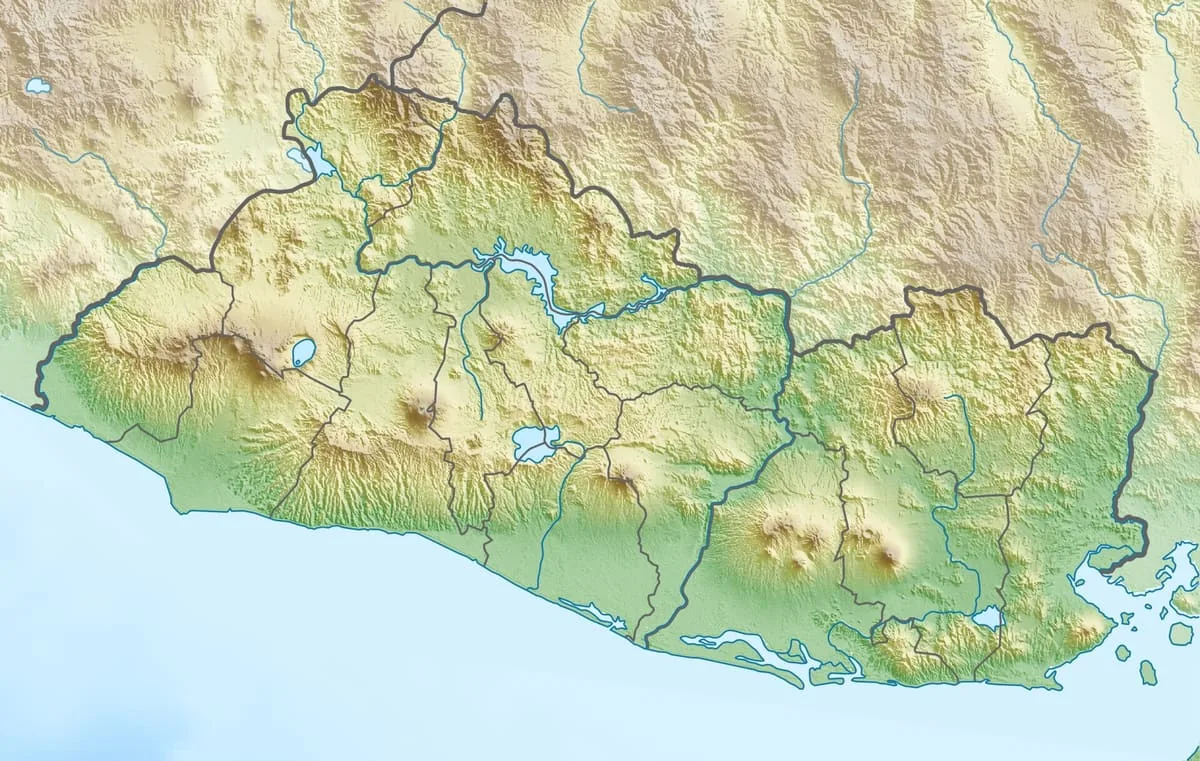 Relief map of El Salvador — physical geography