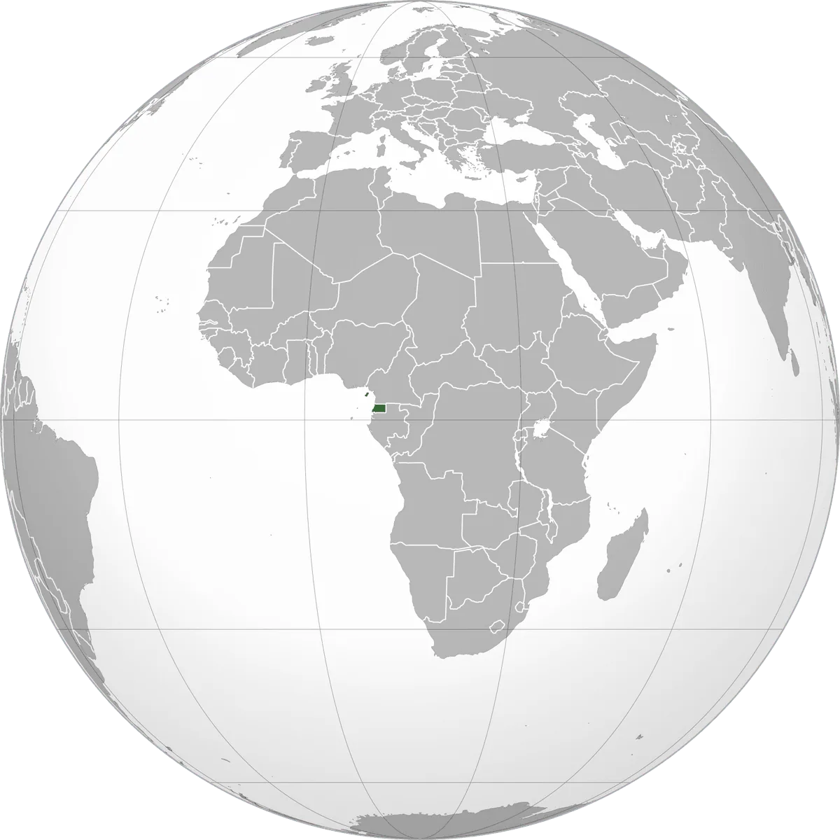 Equatorial Guinea on the globe