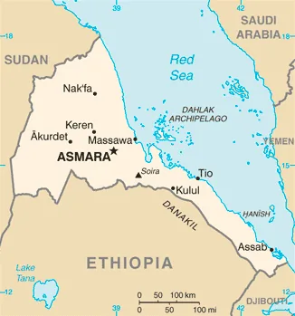 Reference map of Eritrea (CIA World Factbook)