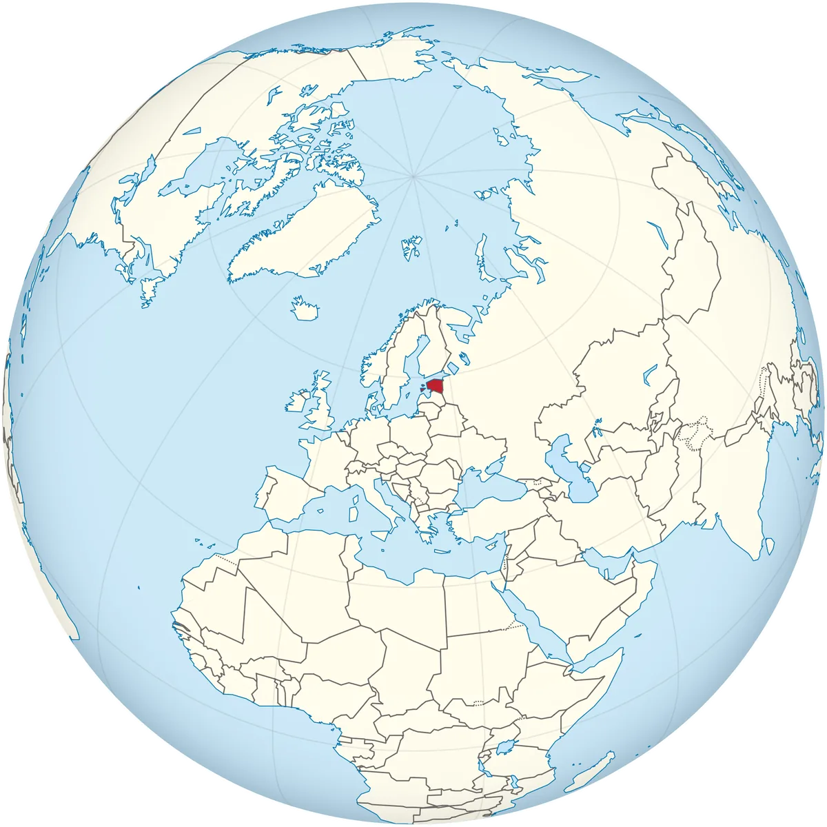 Estonia on the globe