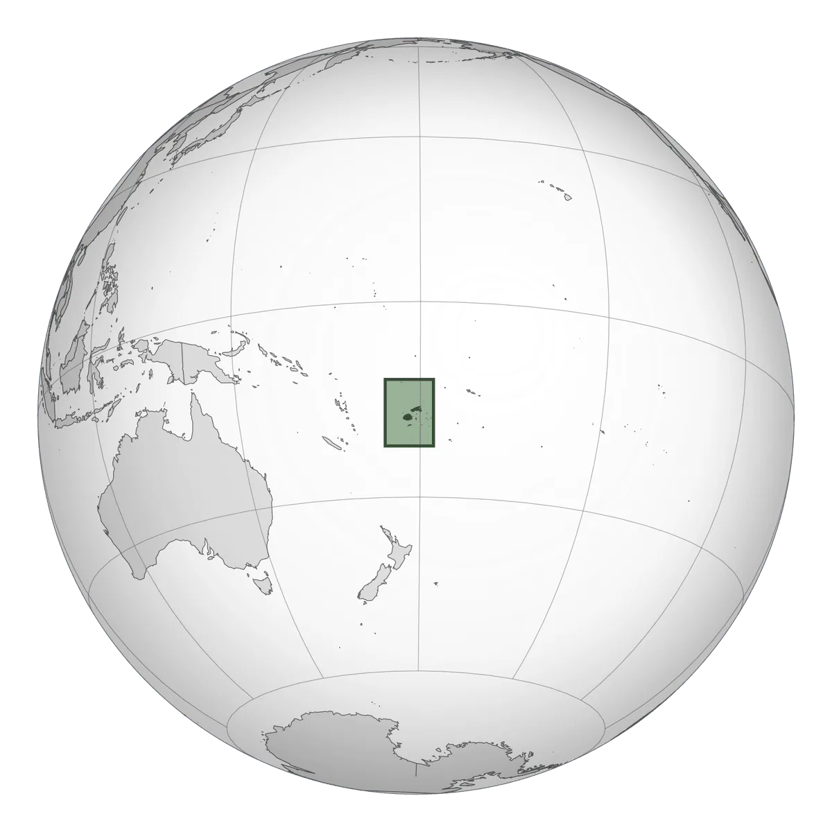 Fiji on the globe