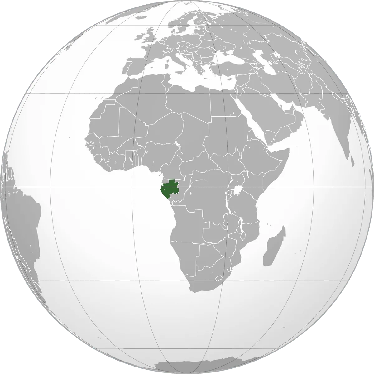 Gabon on the globe