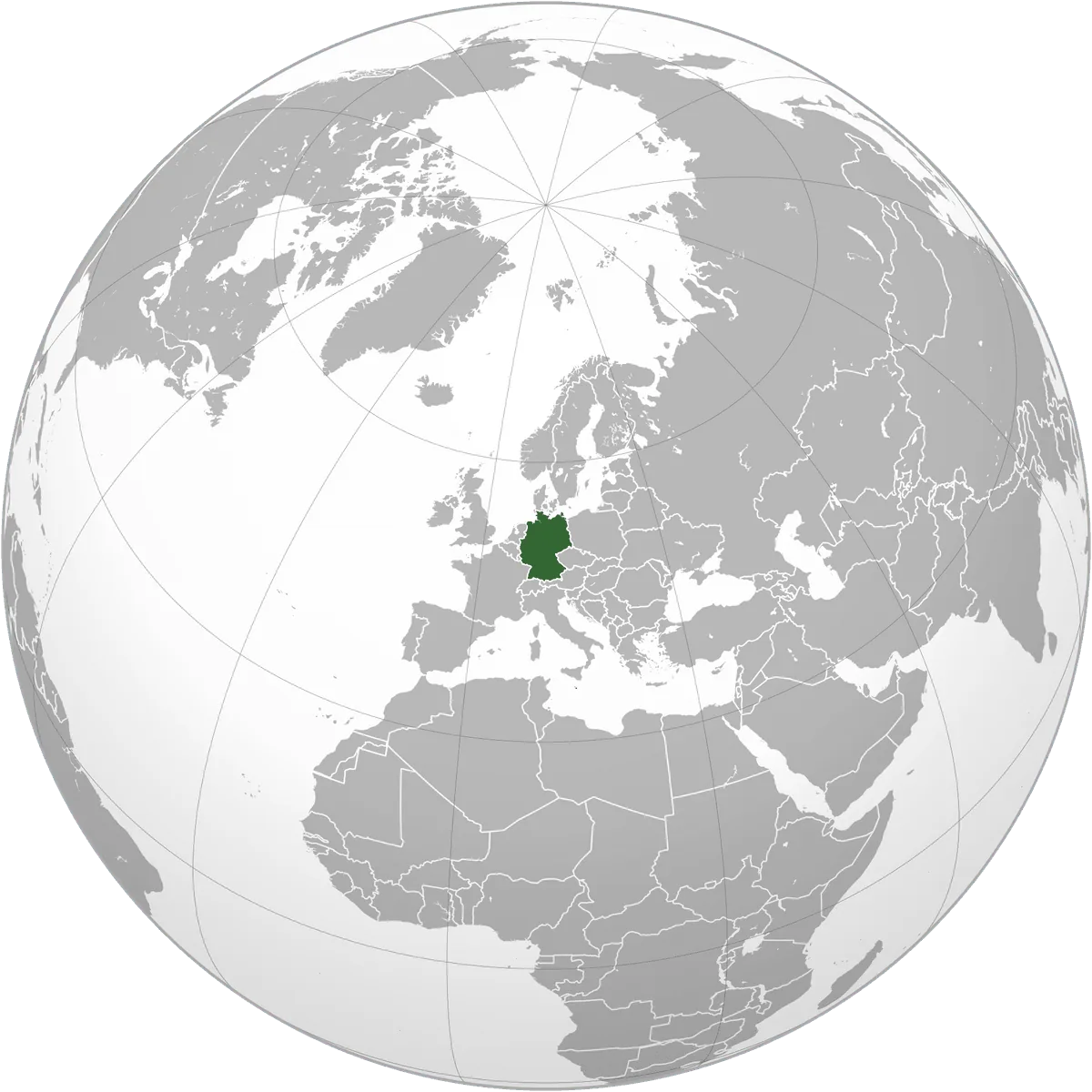 Germany on the globe