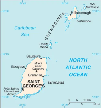 Reference map of Grenada (CIA World Factbook)