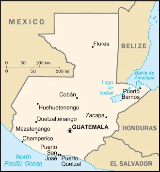 Reference map of Guatemala (CIA World Factbook)