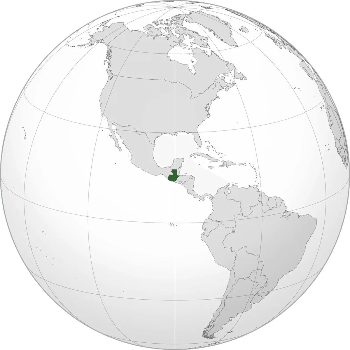 Guatemala on the globe