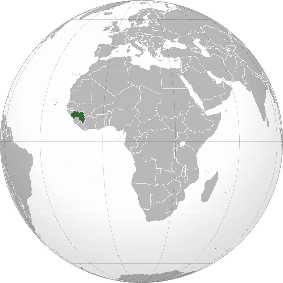 Guinea on the globe