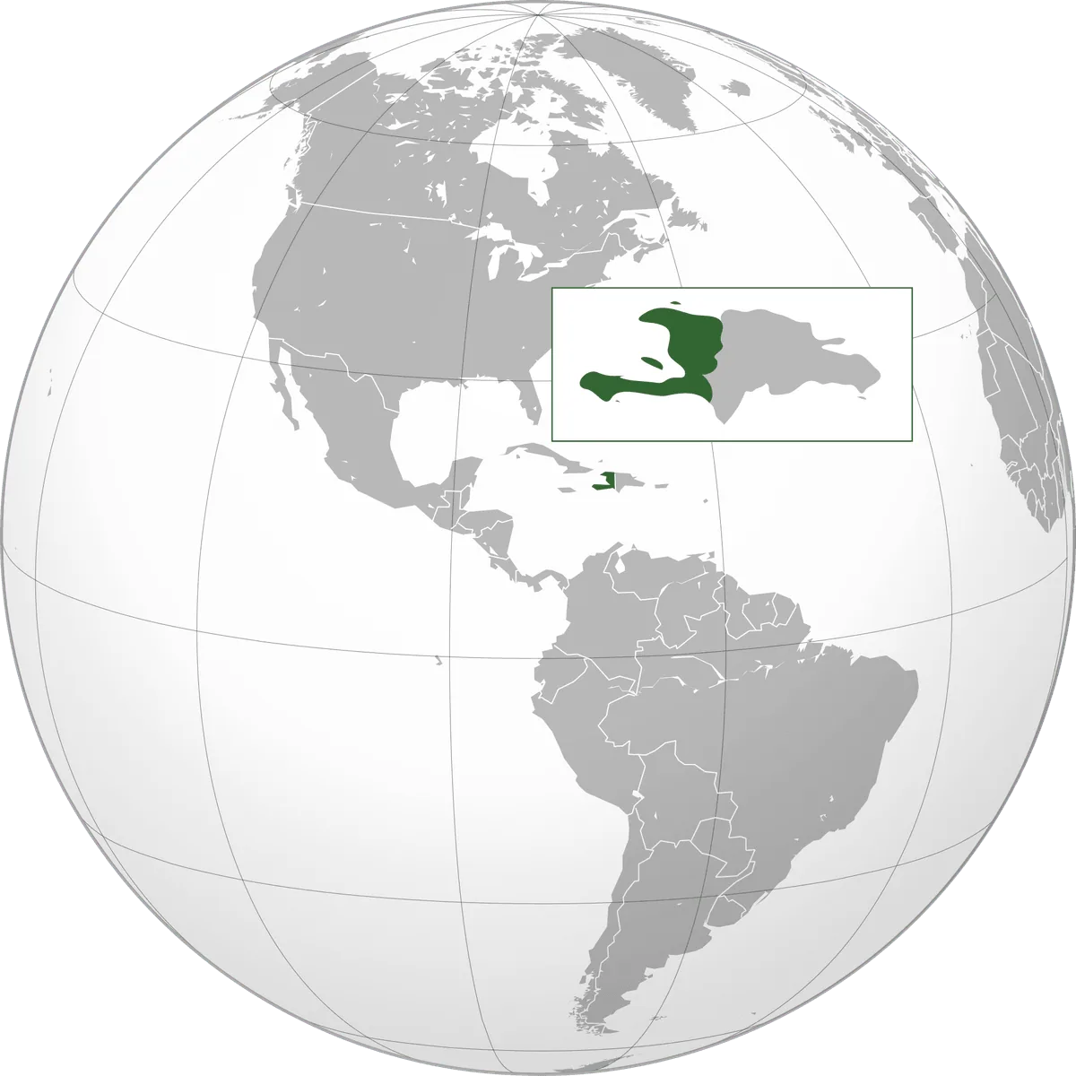 Haiti on the globe