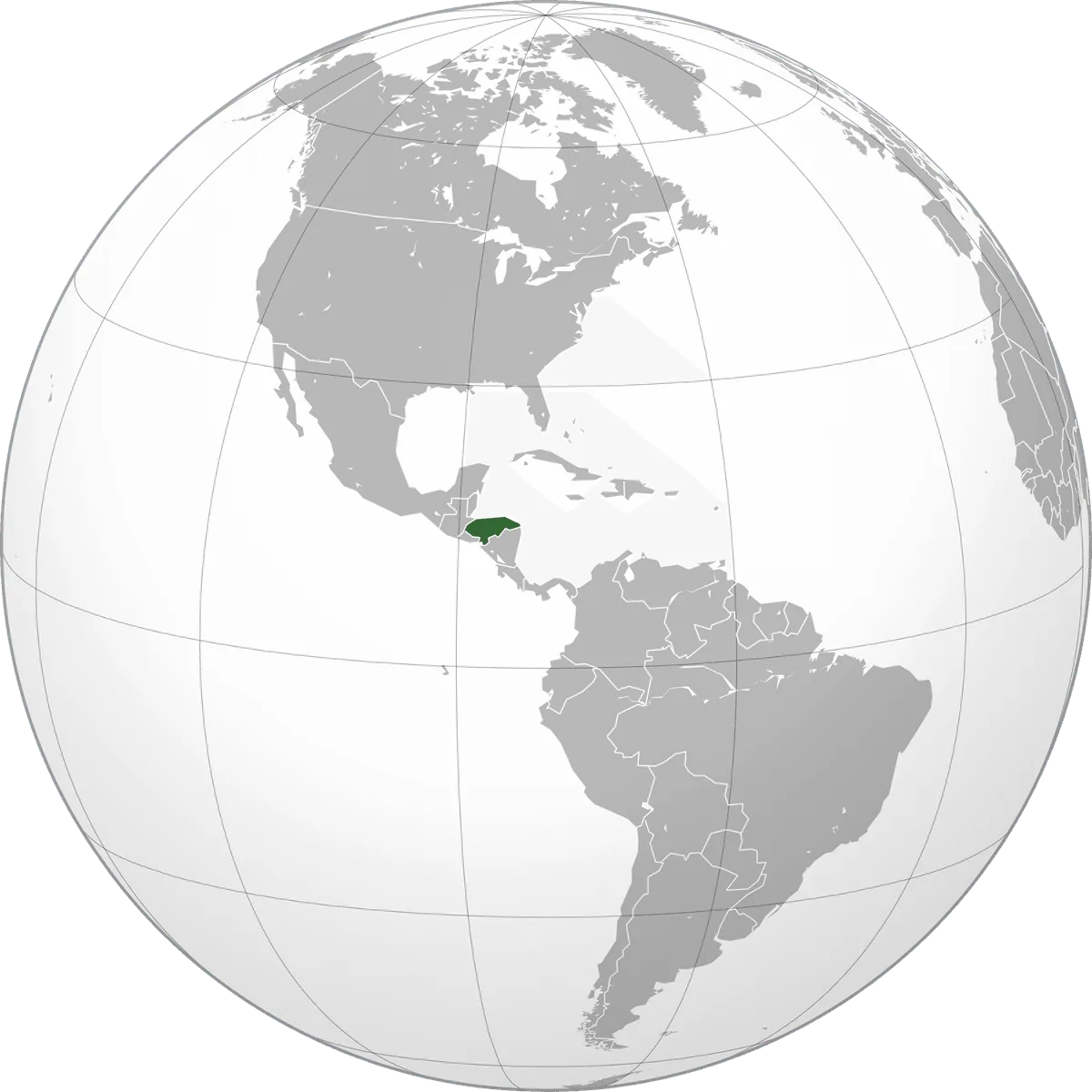 Honduras on the globe