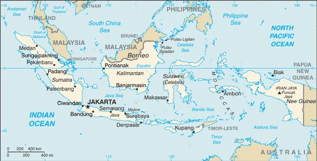Reference map of Indonesia (CIA World Factbook)