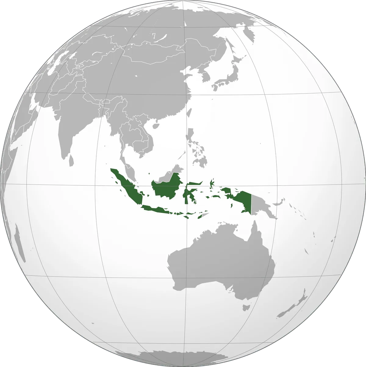 Indonesia on the globe