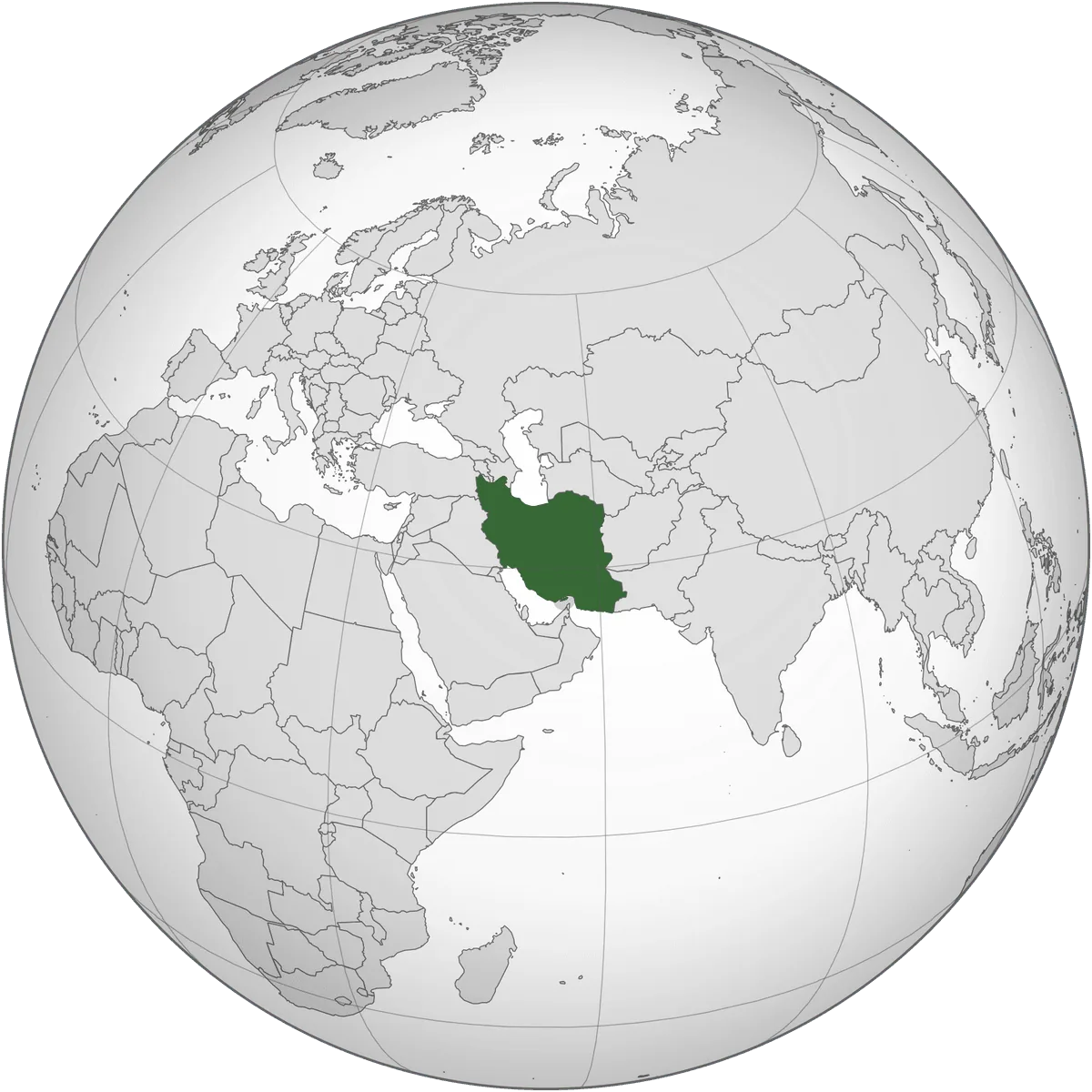 Iran on the globe
