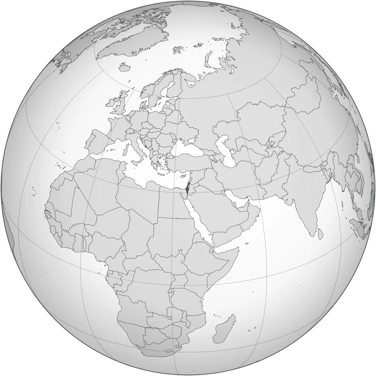 Israel on the globe