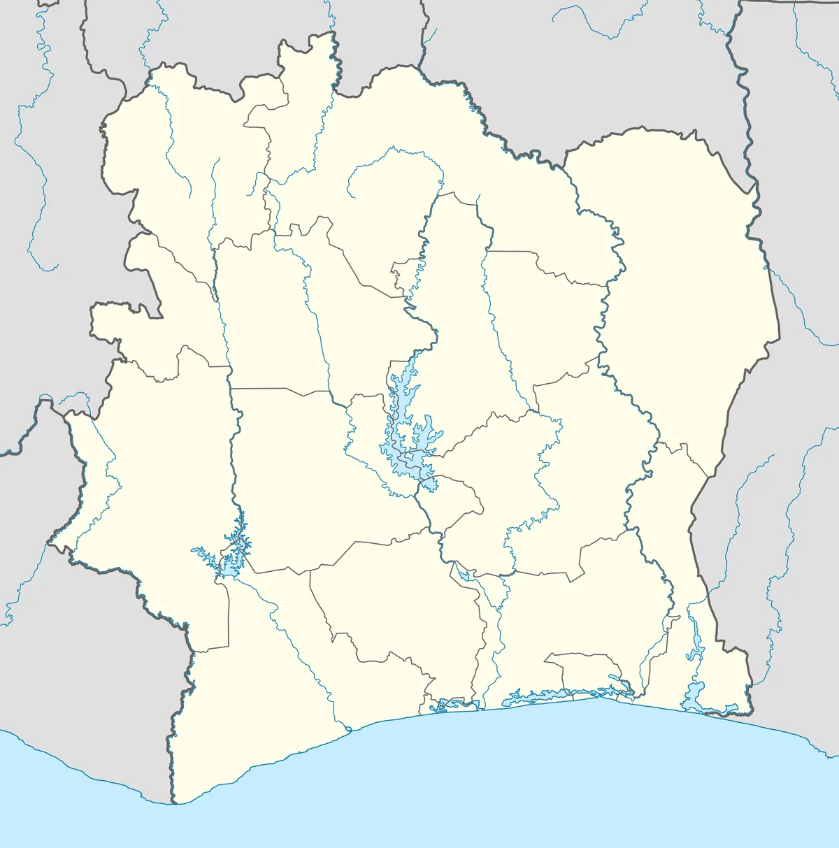 Location map of Ivory Coast