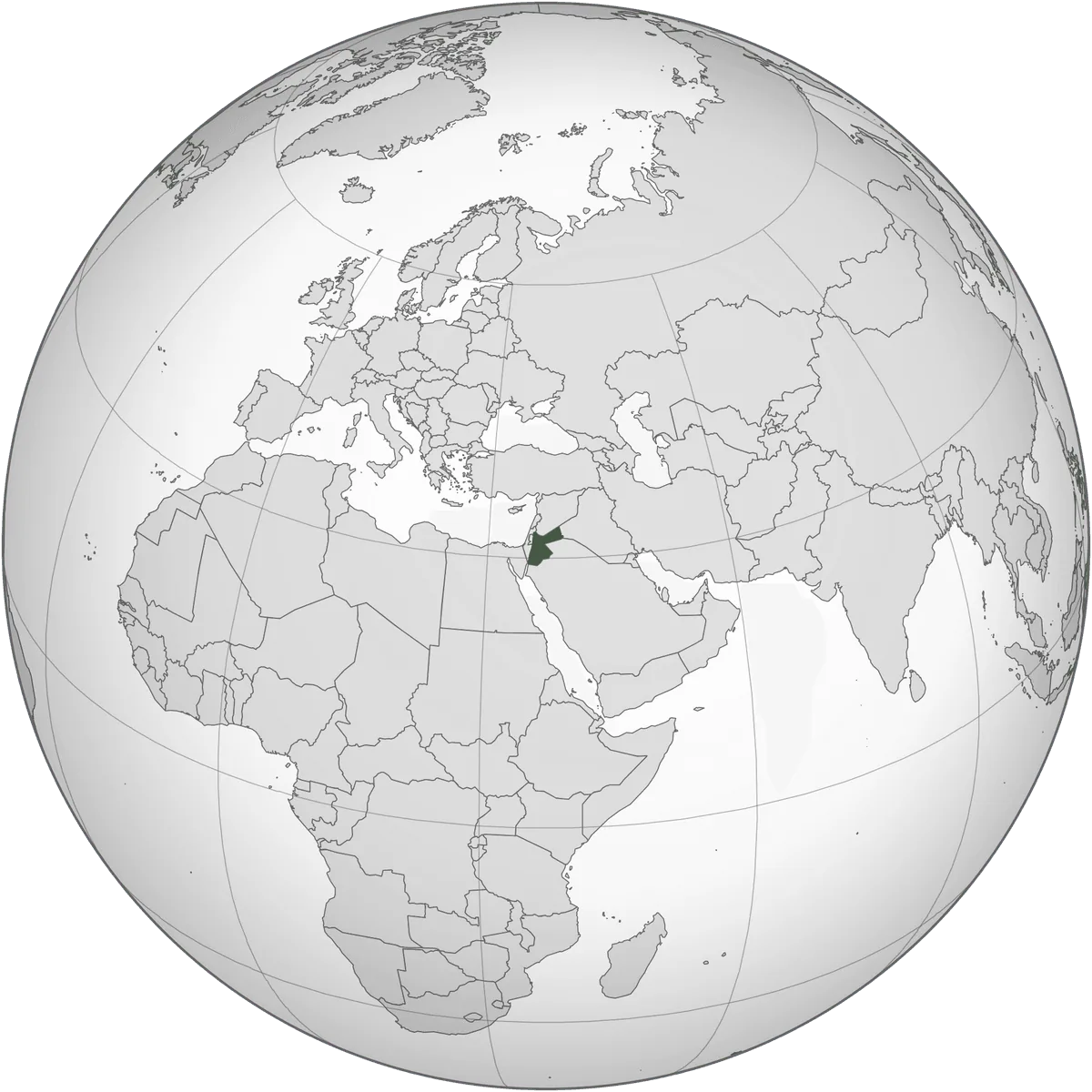 Jordan on the globe