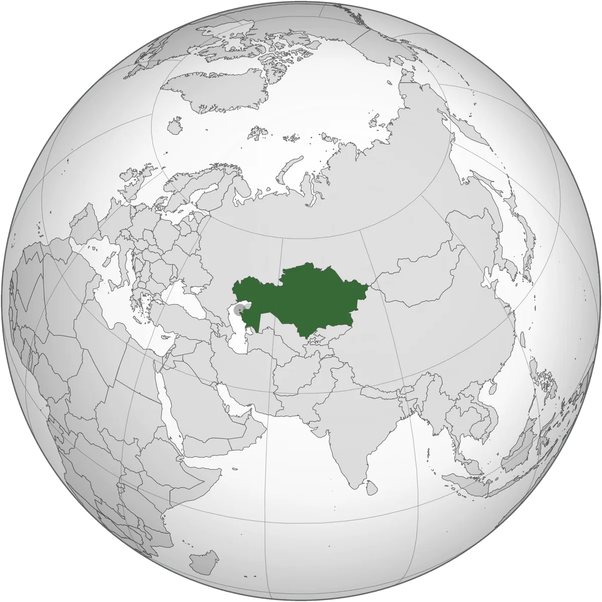 Kazakhstan on the globe