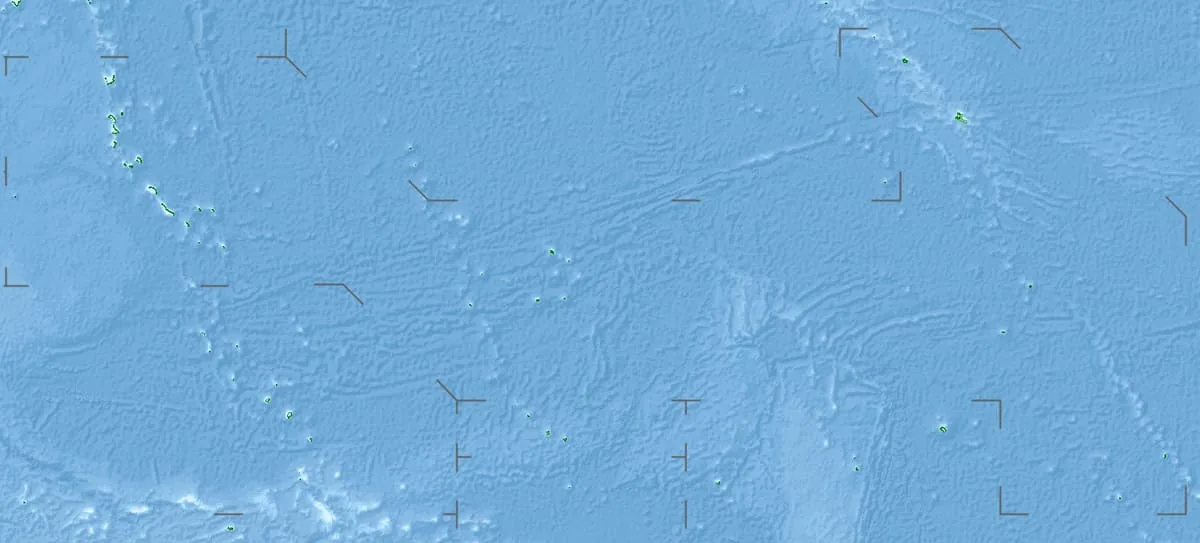 Relief map of Kiribati — physical geography