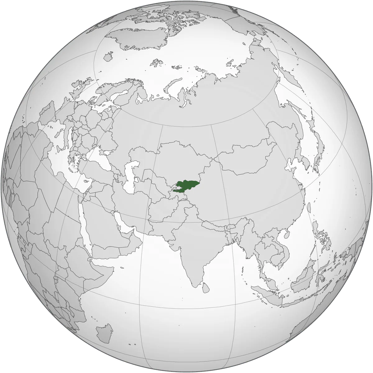 Kyrgyzstan on the globe