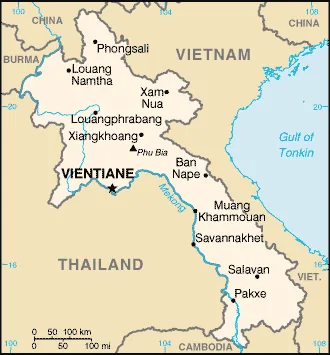 Reference map of Laos (CIA World Factbook)