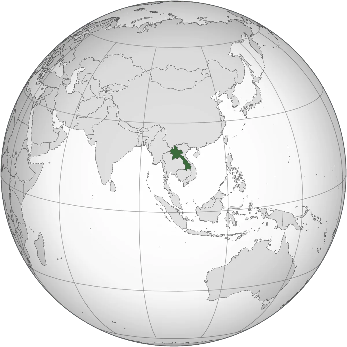 Laos on the globe